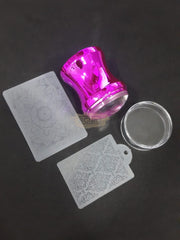 Nail Art Stamper Set (Stamper Scraper & Stamping Plate) - M-95 - Fuchsia Nail Art Tool