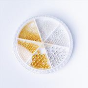 Nail Art Steel Caviar Beads Wheel | Silver & Gold (Mixed Sizes) Nail Art