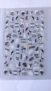 Nail Art Stickers - F656 Black & White Nail Stickers