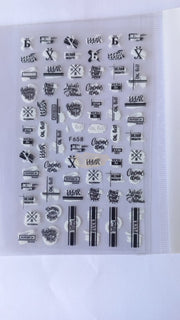 Nail Art Stickers - F658 Black & White Nail Stickers