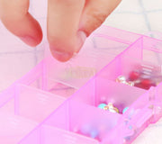 Nail Art Storage Box Pink | 10 Slots Storage Containers