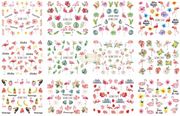 Nail Art Water Decal Stickers - BN Collection 1297-1308 Water Decal