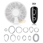 Nail Deco and Silver Rivet Wheel - Available in 6 Designs 6 Nail Art