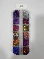 Nail Deco Set - M-98 6 Nail Sequins