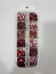 Nail Deco Set - M-98 8 Nail Sequins