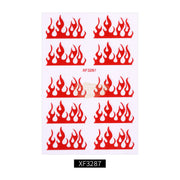 Nail Flame Stickers - Available in 9 variants XF-3287 Red Nail Art