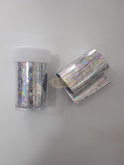 Nail Foil Transfer - Available in 13 designs 18 Silver Big Dots Nail Art