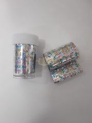 Nail Foil Transfer - Available in 13 designs 31 Silver Pastel Nail Art