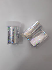 Nail Foil Transfer - Available in 13 designs 37 Silver Squares Nail Art