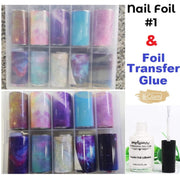 Nail Foil Transfer Set (10 rolls) - Available in 7 designs Nail Art Tool