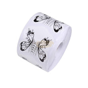 Nail Form | Butterfly Black & White 500 pcs (1 roll) Nail Form