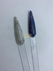 Nail Glitter Powder | Blue Effect (shown on white and black gel polish) Nail Powder