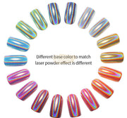 Nail Powder Laser Chrome Aurora Mirror Nail Powder w sponge eyeshadow applicator Nail Art Tool