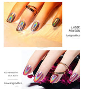 Nail Powder Laser Chrome Aurora Mirror Nail Powder w sponge eyeshadow applicator Nail Art Tool