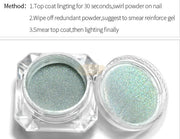 Nail Powder Laser Chrome Aurora Mirror Nail Powder w sponge eyeshadow applicator Nail Art Tool