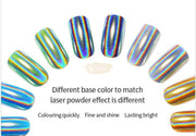 Nail Powder Laser Chrome Aurora Mirror Nail Powder w sponge eyeshadow applicator Nail Art Tool