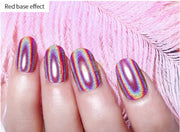 Nail Powder Laser Chrome Aurora Mirror Nail Powder w sponge eyeshadow applicator Nail Art Tool