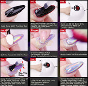 Nail Powder Laser Chrome Aurora Mirror Nail Powder w sponge eyeshadow applicator Nail Art Tool