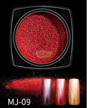 Nail Powder Mirror Effect Chrome Powder with applicator available in 16 colors MJ-09 Nail Powder