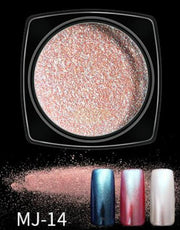 Nail Powder Mirror Effect Chrome Powder with applicator available in 16 colors MJ-14 Nail Powder