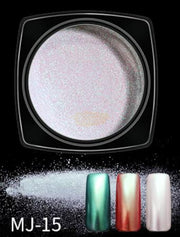 Nail Powder Mirror Effect Chrome Powder with applicator available in 16 colors MJ-15 Nail Powder