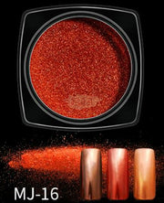 Nail Powder Mirror Effect Chrome Powder with applicator available in 16 colors MJ-16 Nail Powder