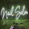 Neon Sign with Remote | White | Nail Salon 120*39.61cm Indoor LED Sign