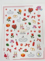 Nail Stickers Hearts Love and Lips - Available in 23 designs CA431 Nail Stickers