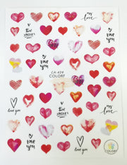 Nail Stickers Hearts Love and Lips - Available in 23 designs CA434 Nail Stickers