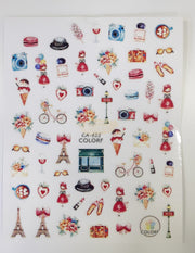 Nail Stickers Hearts Love and Lips - Available in 23 designs CA435 Nail Stickers