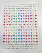 Nail Stickers Hearts Love and Lips - Available in 23 designs WG334 Nail Stickers