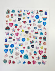 Nail Stickers Hearts Love and Lips - Available in 23 designs WG449 Nail Stickers