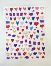 Nail Stickers Hearts Love and Lips - Available in 23 designs WG452 Nail Stickers