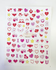 Nail Stickers Hearts Love and Lips - Available in 23 designs WG453 Nail Stickers