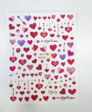 Nail Stickers Hearts Love and Lips - Available in 23 designs WG454 Nail Stickers