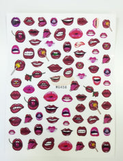 Nail Stickers Hearts Love and Lips - Available in 23 designs WG458 Nail Stickers