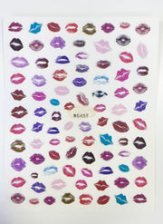Nail Stickers Hearts Love and Lips - Available in 23 designs WG459 Nail Stickers