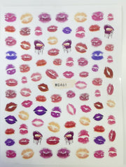 Nail Stickers Hearts Love and Lips - Available in 23 designs WG461 Nail Stickers