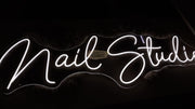 Nail Studio White LED Neon Sign 120cm with Remote Indoor LED Sign