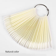Nail Swatch Sticks Round Head (50 tips) Natural Nail Art Tool