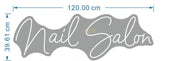 Neon Sign with Remote | White | Nail Salon 120*39.61cm Indoor LED Sign