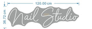 Neon Sign with Remote | White | Nail Studio 120*36.72cm Indoor LED Sign