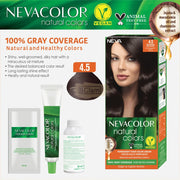 Nevacolor Natural Colors Permanent Hair Color Cream Set | 4.5 Red Brown Permanent Hair Color