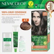 Nevacolor Natural Colors Permanent Hair Color Cream Set | 4.7 Turkish Coffee Permanent Hair Color