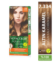 Nevacolor Natural Colors Permanent Hair Color Cream Set | 7.334 Golden Caramel Permanent Hair Color