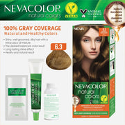 Nevacolor Natural Colors Permanent Hair Color Cream Set | 6.3 Nutshell Permanent Hair Color