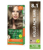 Nevacolor Natural Colors Permanent Hair Color Cream Set | 8.1 Light Ash Blonde Permanent Hair Color