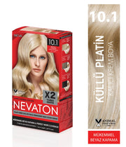 Nevaton Permanent Hair Color Cream Set (2 Tubes+Oxidation) - 10.1 Ash Platinum