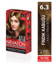 Nevaton Permanent Hair Color Cream Set (2 Tubes+Oxidation) - 6.3 Nutshell