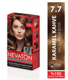 Nevaton Permanent Hair Color Cream Set (2 Tubes+Oxidation) - 7.7 Caramel Brown